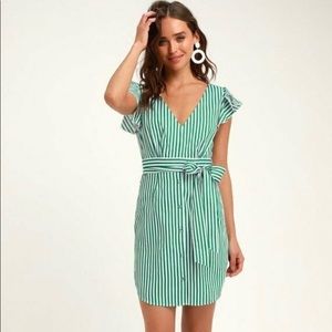 NWT BB Dakota Shirtdress Green and White Striped